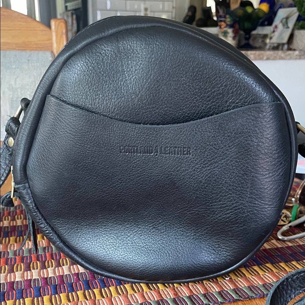 Portland Leather Black Crossbody Bag